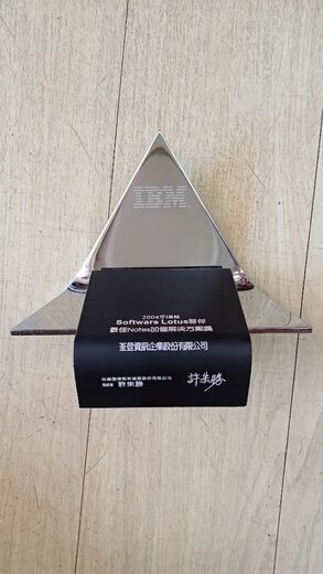 2004年IBM Software Lotus夥伴最佳Notes加值解決方案獎